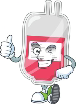 Bag of blood Cartoon character vector