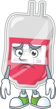 Bag of blood Cartoon character vector