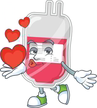 Bag of blood Cartoon character vector