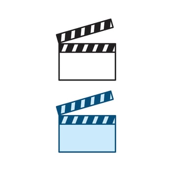 clapboard logo icon illustration colorful and outline vector