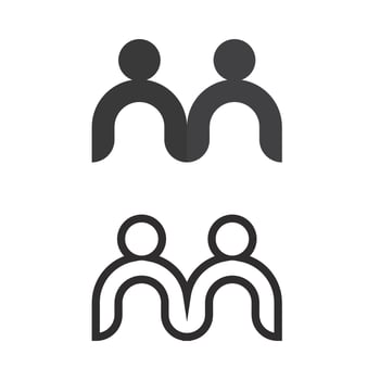 People Icon work group Vector  logo illustration design