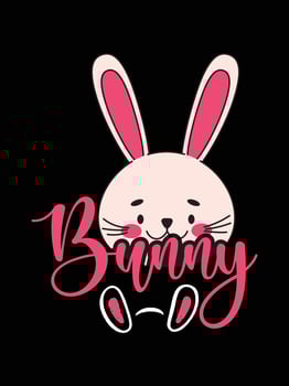 Easter day typography egg lettering t-shirt design holiday greeting cute bunny vector art
