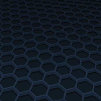 Perspective dark navy hexagonal background. vector