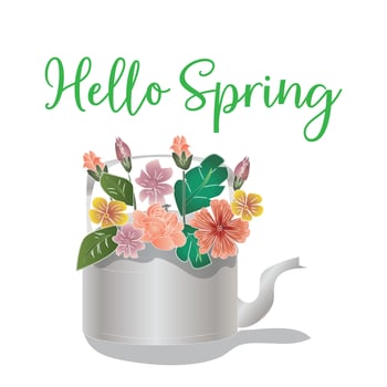 Hello Spring Sign vector
