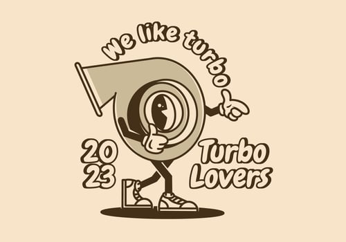 Mascot character design of a car turbo vector