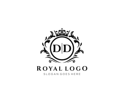 Initial DD Letter Luxurious Brand Logo Template, for Restaurant, Royalty, Boutique, Cafe, Hotel, Heraldic, Jewelry, Fashion and other vector illustration.