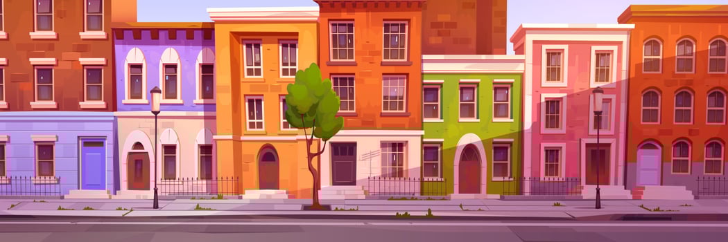 London street with houses in georgian style vector