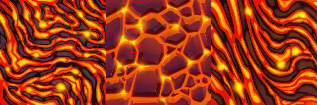 Textures of lava, magma and stones vector