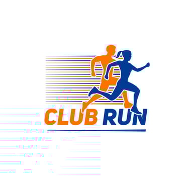 Marathon run sport icon with runners silhouettes vector