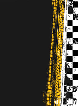 Grunge race sport flag background, car tires track vector