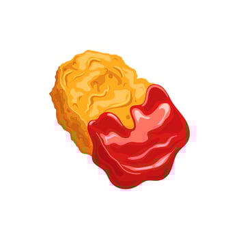 chicken sauce nuggets fried cartoon vector illustration