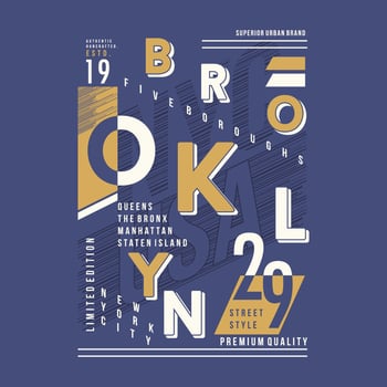 brooklyn lettering graphic illustration, typography vector, for casual t shirt print vector