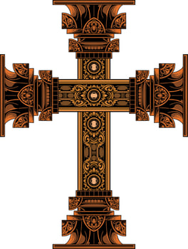 classic style christ cross vector design, editable color
