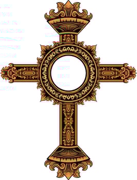 classic style christ cross vector design, editable color
