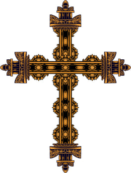 classic style christ cross vector design, editable color
