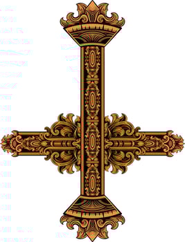 classic style christ cross vector design, editable color