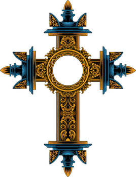 classic style christ cross vector design, editable color