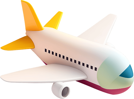 3D airplane icon illustration. png