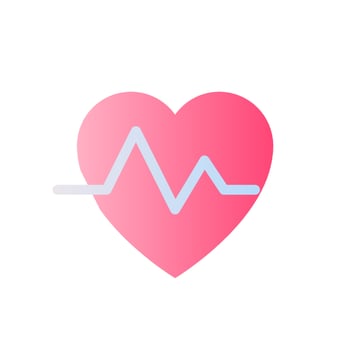 Cardiogram flat gradient two-color ui icon. Heart rate measurement. Medical checkup. Cardiology. Simple filled pictogram. GUI, UX design for mobile application. Vector isolated RGB illustration