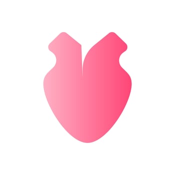 Heart flat gradient two-color ui icon. Regular medical checkup. Circulatory system. Cardiology. Simple filled pictogram. GUI, UX design for mobile application. Vector isolated RGB illustration