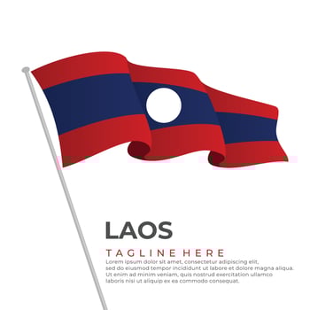 Template vector Laos flag modern design