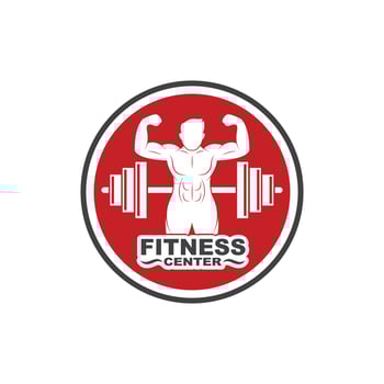 Bodybuilder fitness gym icon logo badge vector illustration