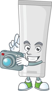 White plastic tube Cartoon character vector