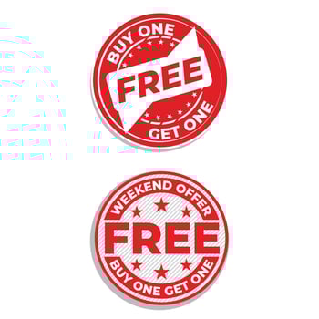 Free vector buy one get one free red and white sale banner