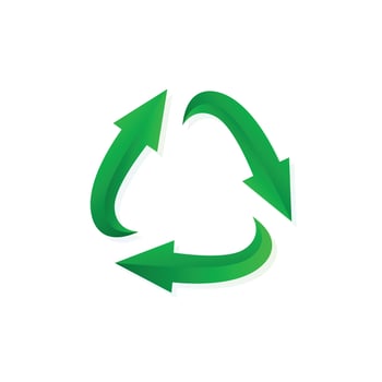 Recycle Logo. Recycle Icons. Recycle Symbols. Triangle Logo Design. Recycling logo modern. Go Green triangle arrow in green gradient color logo, icon symbol illustration editable logo vector