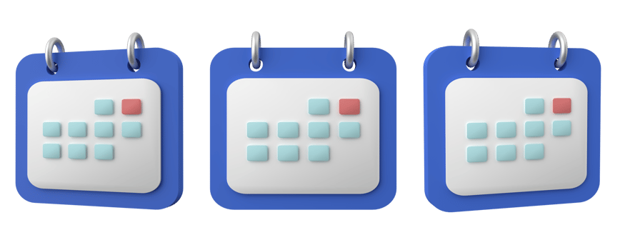 Calendar icon 3D, Time management, Workflow Planning concept. 3D render. png