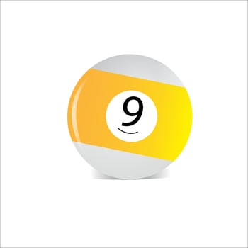 vector illustration of billiard ball no 9