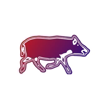 Colorful Vector Illustration of Wild Boar