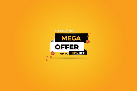 mega sale and offers banner template illustration vector