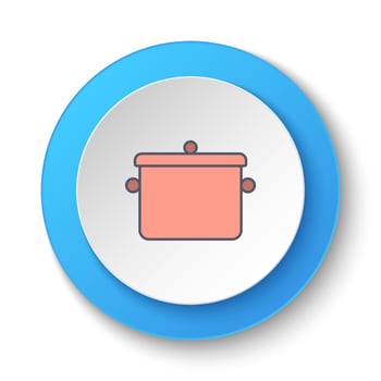 Round button for web icon, cooking pan. Button banner round, badge interface for application illustration on white background vector