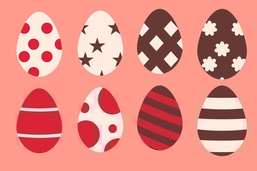 Eggs chocolate and cake vector
