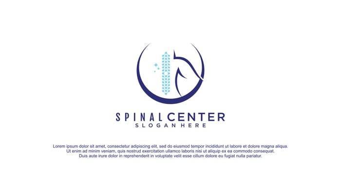 Spinal logo with creative and unique element style design premium vector