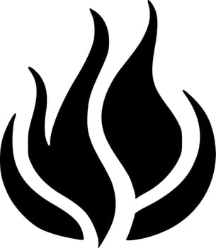 black and white of fire icon vector