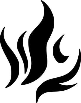 black and white of fire icon vector