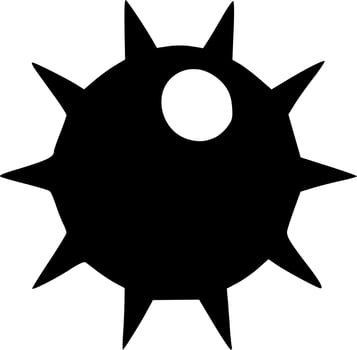 black sun icon vector