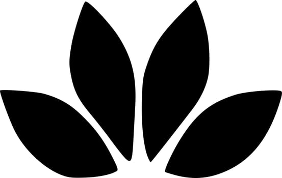 black leaf icon vector