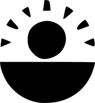 black sun icon vector