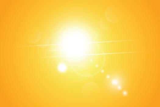 Sun rays on yellow background vector