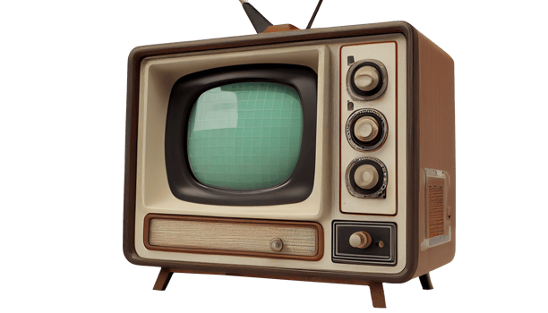 Old Retro vintage TV on Transparent background png