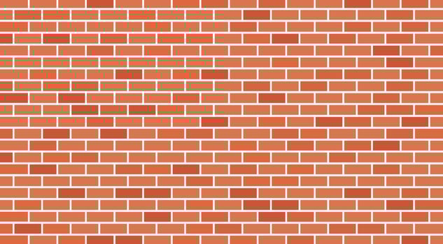 Red bricks wall seamless pattern. Red wall texture vector