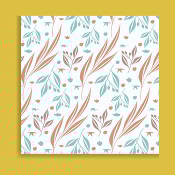 Seamless pattern with green leaves, and tropical leaves on a white background. Vector illustration.