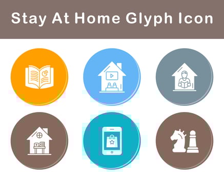 Stay At Home Vector Icon Set