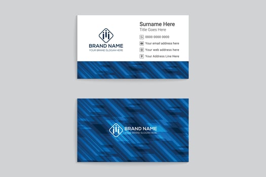 Blue color business card design vector
