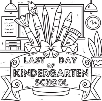 Last Day of Kindergarten School Coloring Page vector