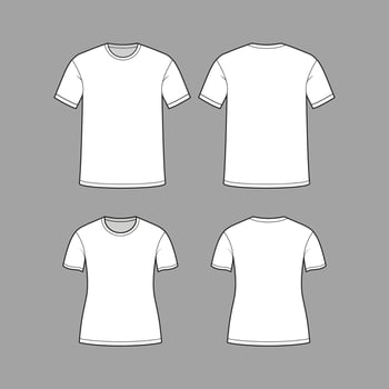 Outline Flat White T-Shirt vector