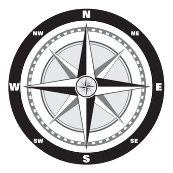 Modern wind rose compass for your map vector